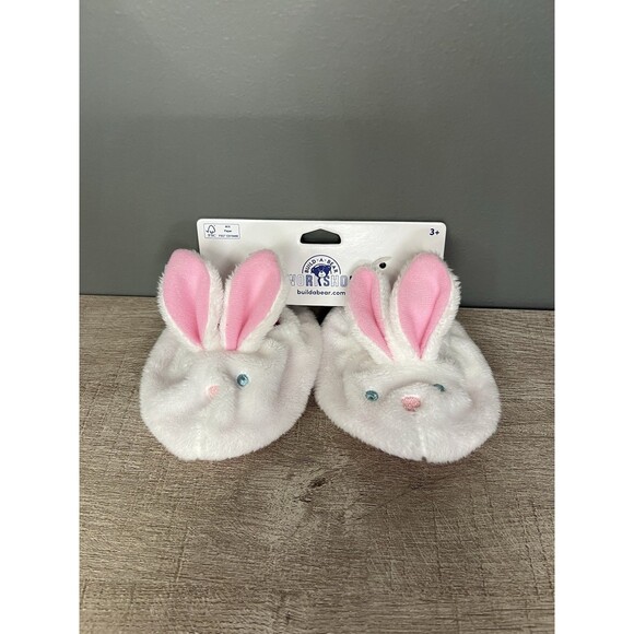 BAB Build A Bear Bunny Slippers NWT New - Picture 1 of 4